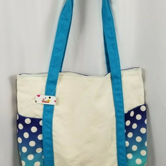 Disney Minnie Mouse Canvas Tote Blue White - Picture 3 of 7